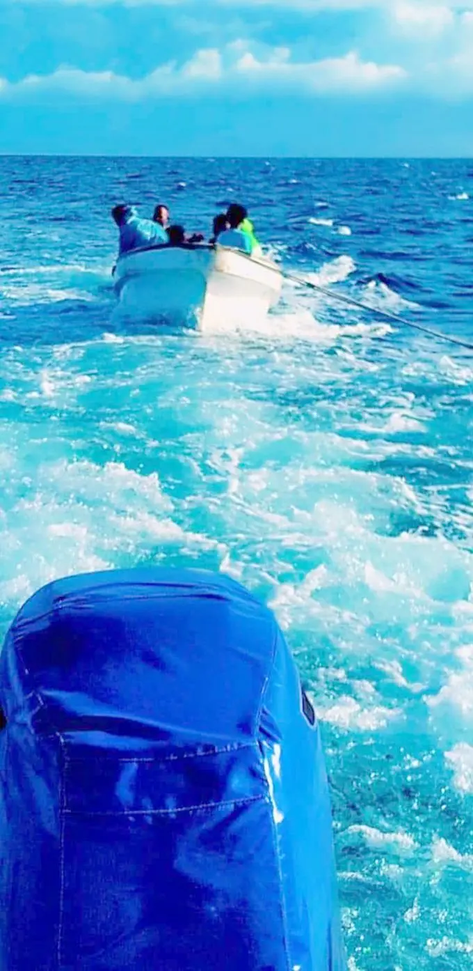 The boat with the engine challenge was towed to Lautoka.