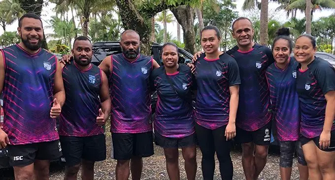 CWM Surgical Department team, from left; Dr Sela Koyamaibole, Dr Semiti Vakabua, Minister for Health and Medical Services, Dr Ifereimi Waqainabete, Dr Losalini Tabakei, Dr Ana Tugia, Dr Ilaitia Delasau, Dr Kini Serevi and Dr Linda Nofaga during the CWM doctors sports day at Veiuto Primary School, Suva, on October 17, 2020. 
