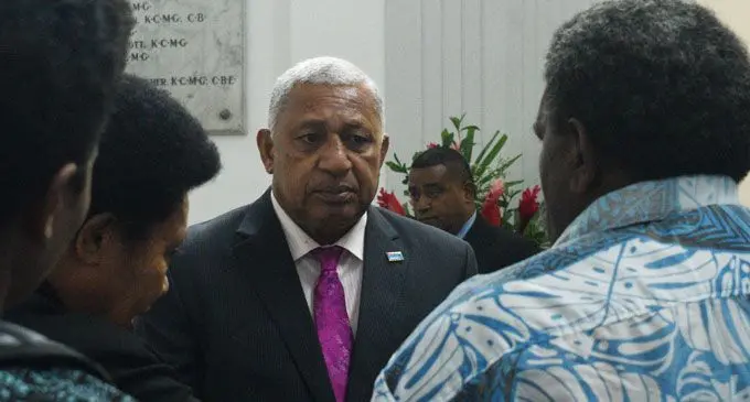 Prime Minister Voreqe Bainimarama in Parliament yesterday. Photo: Simione Haranavanua