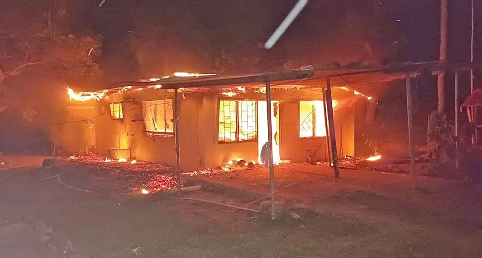 The scene of the fire at Rarawai, Ba on August 7,2024.