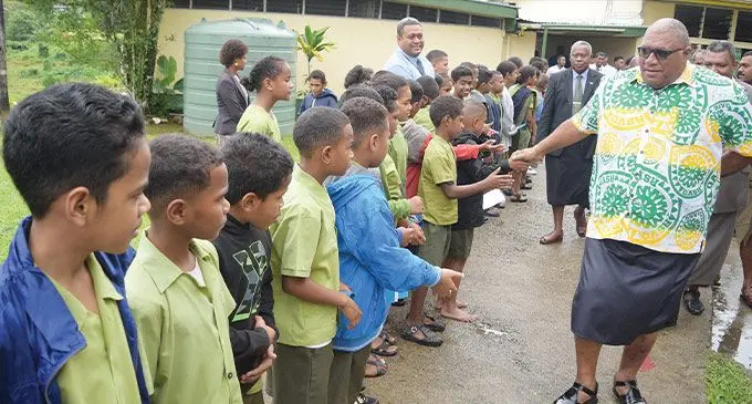 President Wiliame Katonivere meeting the visiting students during Ratu Sir Lalal Sukuna day celebration at Ratu Sir Lala Sukuna memorial School in Nabua on May 25, 2023. Photo: Ronald Kumar
