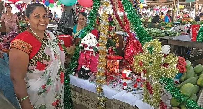 Karuna Devi, winner of Best Decorated Stall in Labasa market on December 22, 2022. Photo: Shratika Naidu