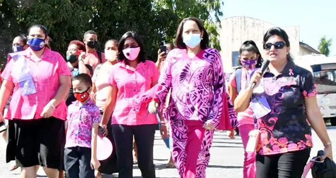 The Minister for Women, Children and Poverty Alleviation Rosy Akbar at the Soroptimist Pinktober, Rural Women’s Day and World Food Day celebration in Ba on October 16, 2021. Photo: Fijian Government