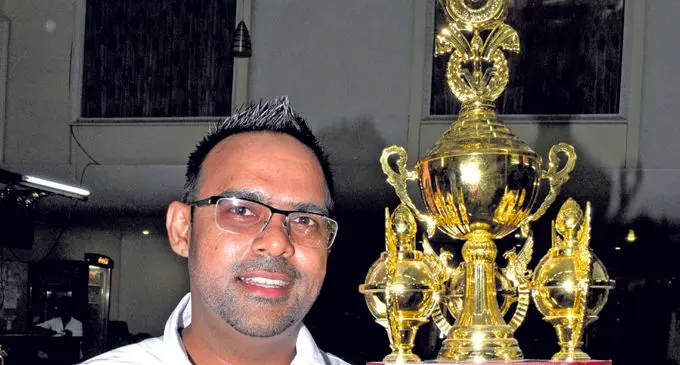 Fiji Car Club 2017 Awards Pacific Energy Series Winner, Roy Singh with his award on February 24, 2018. Photo: Ronald Kumar.