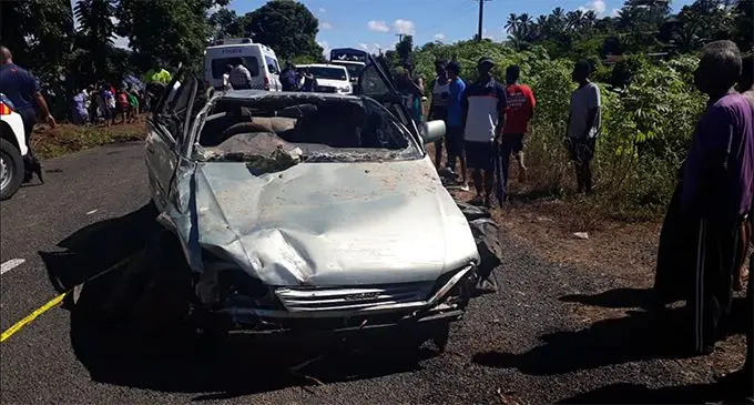 The vehicle which was driven by the late Tasleem Ali last Wednesday. It was found by Fiji Police and Fiji Navy divers this morning. Photo: Simione Haravanua