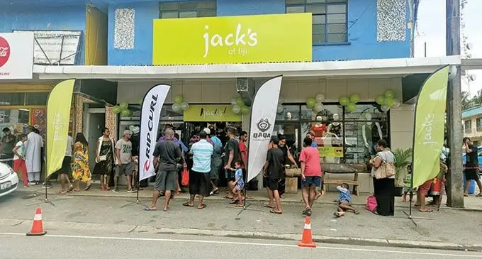 Customers flocked to the new Jack’s of Fiji shop in  Navua that opened on December 4, 2020.  Photo: Lusiana Tuimaisala
