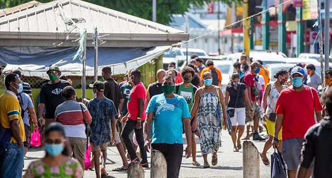 The crowd in Suva on Wednesday May 19, 2021. Photo: Leon Lord