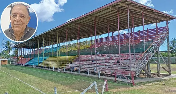 The current state of Subrail Park in Labasa on April 25, 2024. Inset: Labasa Town Council chair special administrator and Macuata Tourism Association president Paul Jaduram in Labasa on April 25, 2024. Photo: Shratika Naidu