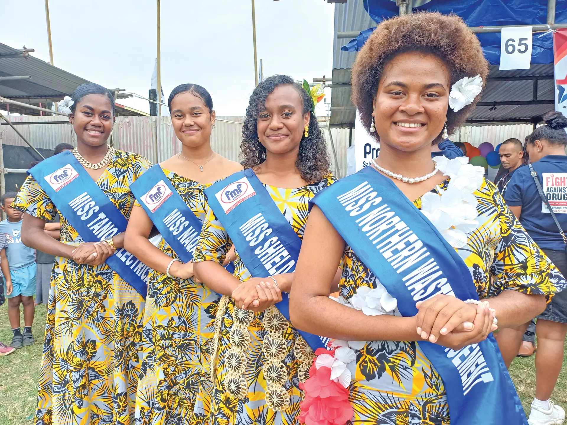 From left, Miss Tanoa Electricals Adivaranisese Baravi, Miss Naqai Taxis and Car Wash Alice Cerenasiga, Miss Shield Security Services Mere Sigavunau, and Miss North Waste Management Veronika Likurua.