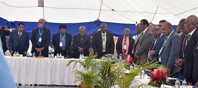 Chiefs and provincial council delegates during the Ba Provincial Meeting at Nawaka Village, Nadi, on July 30, 2019. Photo: Mereleki Nai