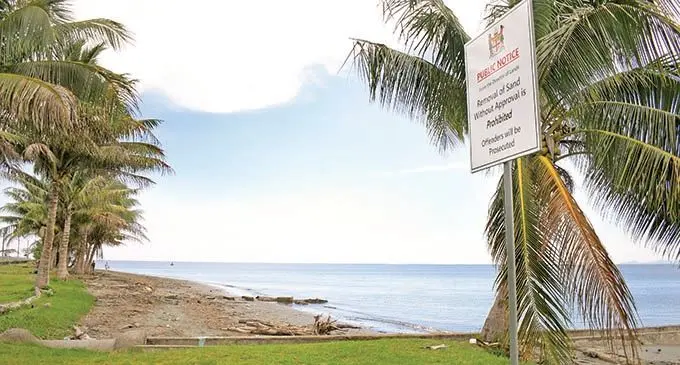 Lands sand removal notice. Photo: Ronald Kumar