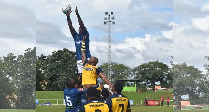 Nadi lock Vilikesa Boletawa wins a lineout against Northland at Prince Charles Park, Nadi, on March 26, 2022. Photo: Waisea Nasokia.