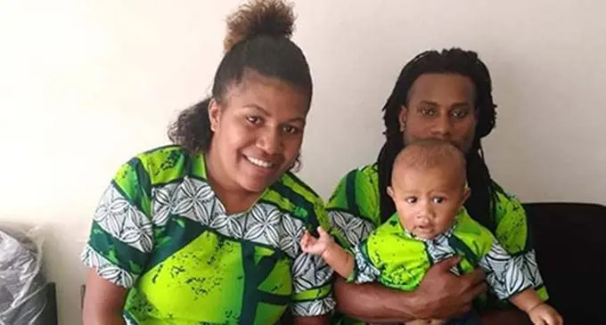 Samu Sukera with his wife Tarasese Rokoceva and son Samu Sukera Junior.