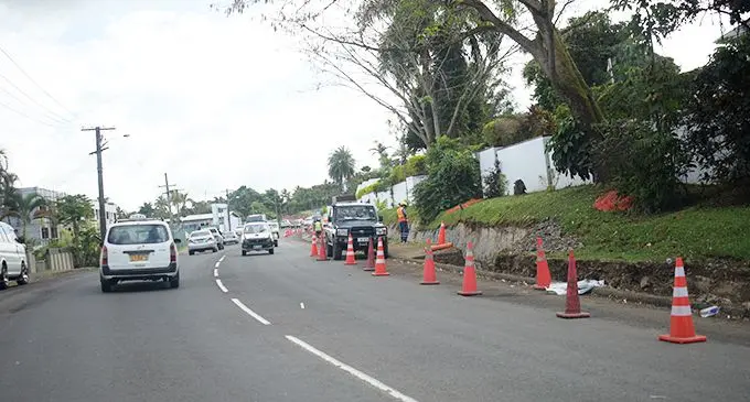 Energy Fiji Limited trenching works being carried out along Princes Road. Photo: Ronald Kumar