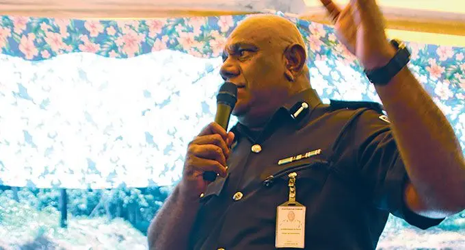 Divisional Police Commander (DPC) North, SSP Kemueli Baledrokadroka during the Bua Provincial Council meeting on July 17, 2024. Photo: Wati Talebula-Nuku