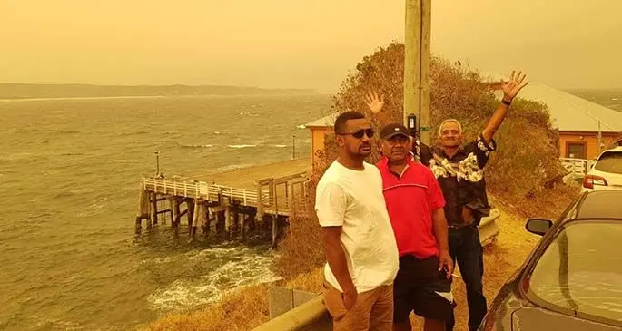From left: Viliame Yabaki, with his father Solomone Roqito and Wilisoni Lomani.