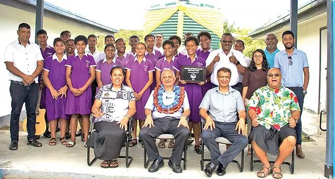 Members of the Tappoo Group, with students and staff of Sigatoka Methodist School.