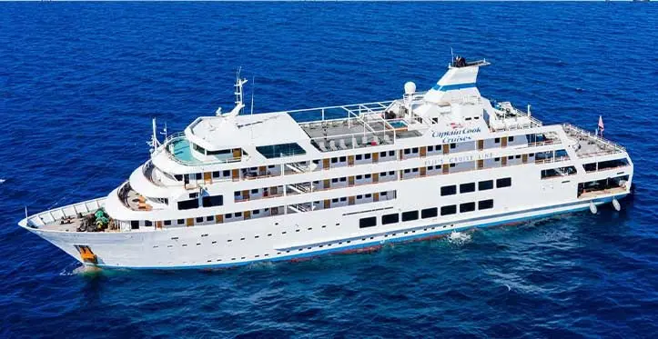 Captain Cook Cruises oldest expedition cruise MV Reef Endeavour. Photo: Captain Cook Cruises