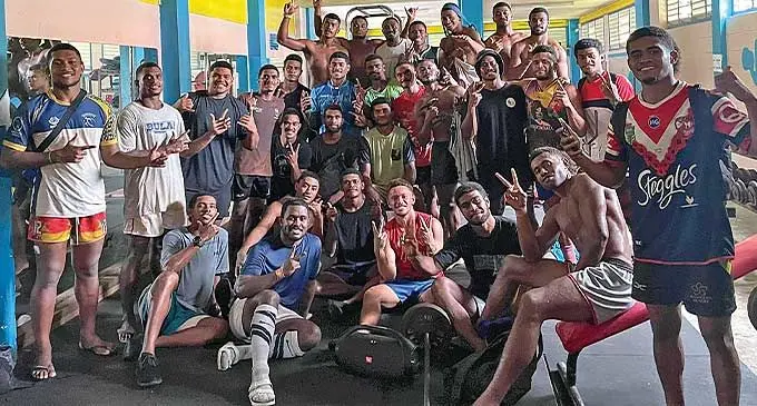 The Village Boys Under-21 team following their gym session at the YMCA gym. Photo: Village Boys Rugby