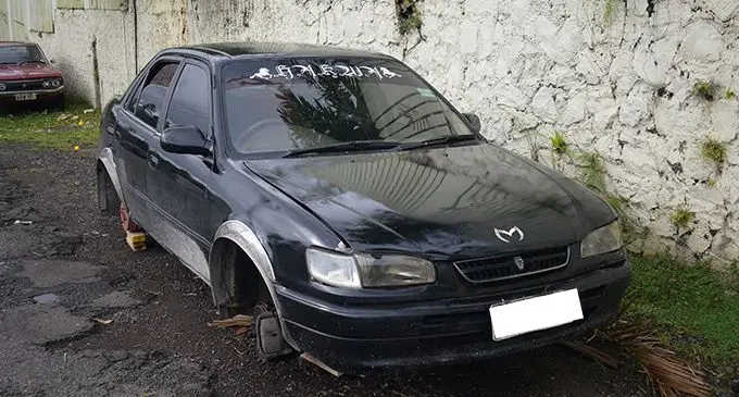 The vehicle claimed to be owned by suspect,  abandoned at Pender Street in Suva on June 25, 2019. Photo: Ronald Kumar.