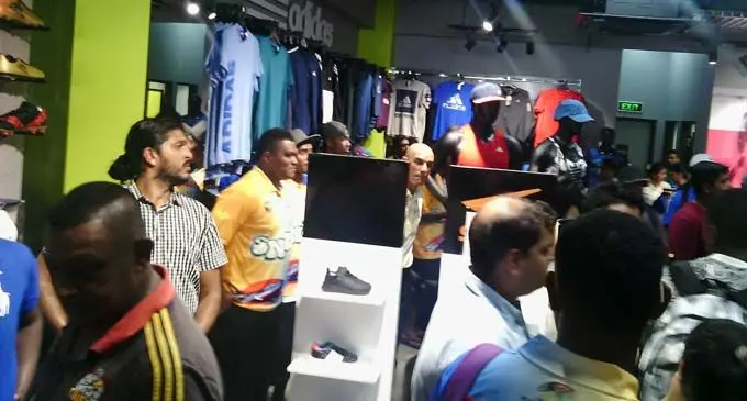 Customers rush for the opening  specials at Jack’s Sports Shop at Vitogo Parade in Lautoka. Photo: Charles Chambers.