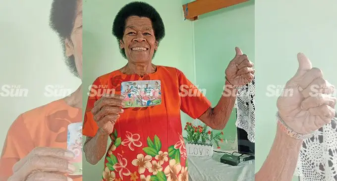 One of her greatest supporter, grandmother Ro Vatiseva Maria Tinanikalou of Caubati Housing holding a picture Roela Radiniyavuni. Photo: Laiseana Nasiga