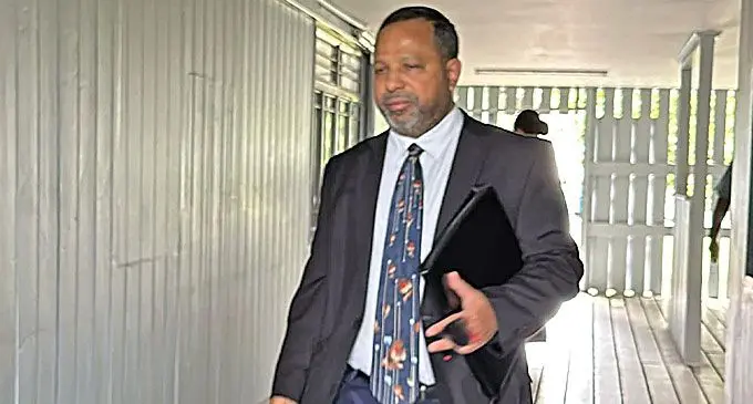 Former chief executive officer of Fijian Holdings Limited, Mohammed Fareed, outside the Suva Magistrate’s Court on October 9, 2024. Photo: Beranadeta Nagatalevu
