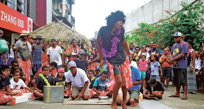 The Washington Tin Band from Lami entertaining the people at Terry Walk in Suva. Photo: Simione Haravanua.
