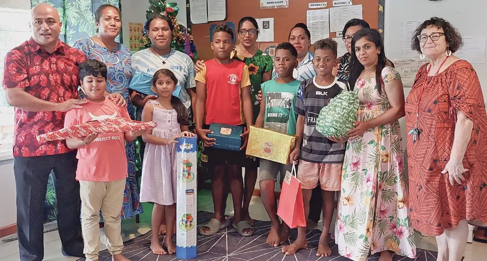Aspen Medical staff with staff and children of the Saint Tabitha Children’s Home in Saweni, Lautoka on December 22, 2023. Photo: Salote Qalubau 