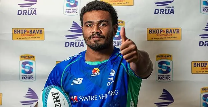 Swire Shipping Fijian Drua star player, Iosefo Masi. Photo: Leon Lord