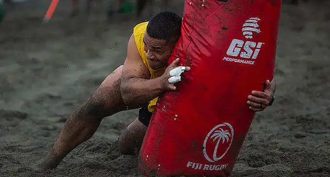 FIJI Water Flying Fijians hooker Samuel Matavesi during the team’s training session at the Sigatoka sand dunes on July 15, 2023. Photo: FRU Media