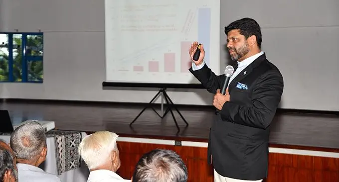 Attorney-General and Minister for Economy Aiyaz Sayed-Khaiyum during Budget consultations in Lautoka.