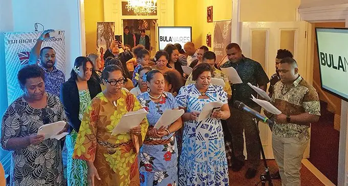 Members of Fiji’s Diaspora community during the event organised by Fiji’s Mission in UK to commemorate the International Day of Happiness and a programme coinciding with the Tourism Fiji’s launch of the new initiative, ‘Bulanaires List’. Photo: Ministry of Foreign Affairs 