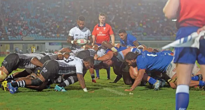 Head to head, Fiji Airways Flying Fijians against Samoa.