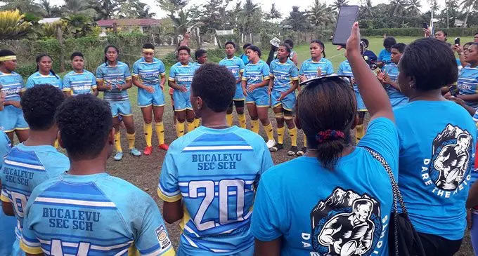 Bucalevu Secondary School Under-16 players after beating Nasinu Secondary School in the Under-16 Raluve quarterfinals at Ratu Cakibau Parlk on September 17, 2022. Photo: Sereana Salalo