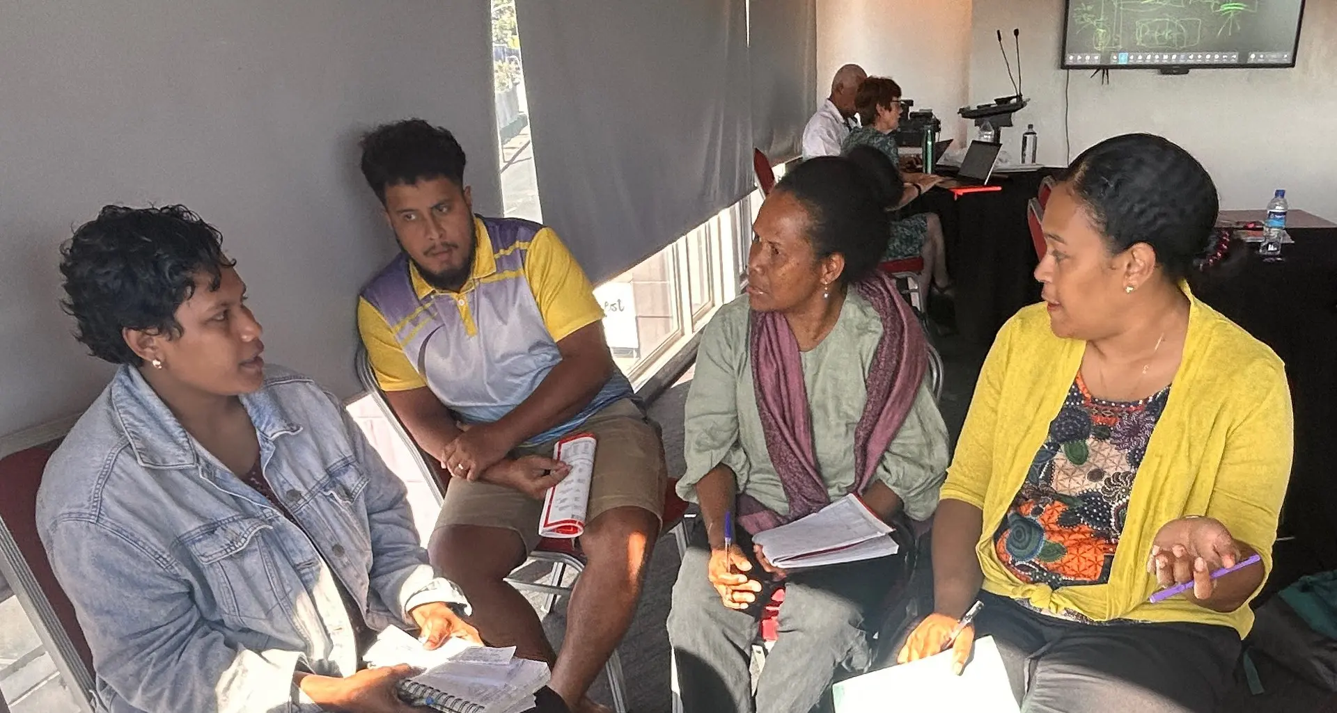 Competent Authority officials from Fiji, Kiribati, Tuvalu and Solomon Islands discuss the new regulation. 
