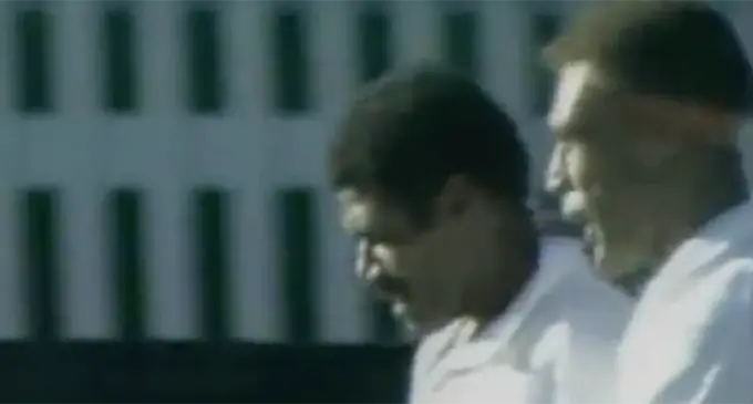 Manasa Qoro after scoring a try at the Rugby World Cup 1987