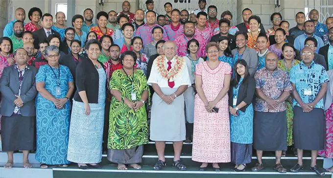 The Department of Legislature staff with the Speaker Ratu Epeli Nailatikau on February 22, 2019.. Photo: Parliament of Fiji
