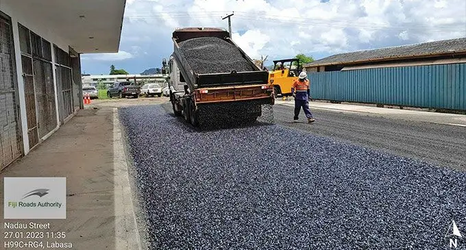 Road works in progress on Nadua Street in the Northern Division.