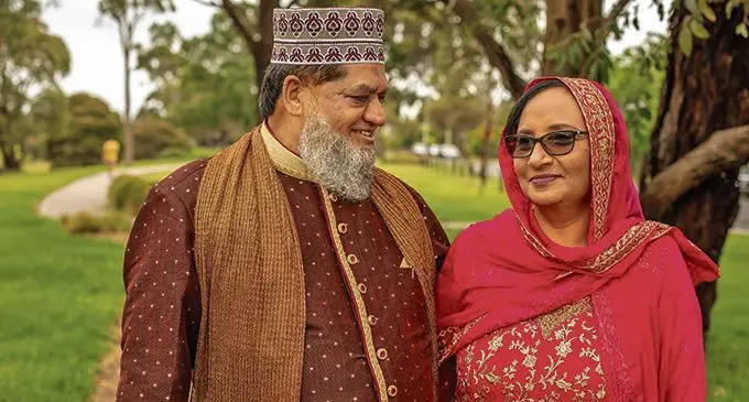 From left: The late Hafiz Kari Haji Musa Patel with wife, Saira Bibi Patel. 