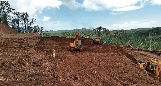Works being carried out at the alternative route for the Korosomo slip on March 16, 2021. Photo: Fiji Roads Authority