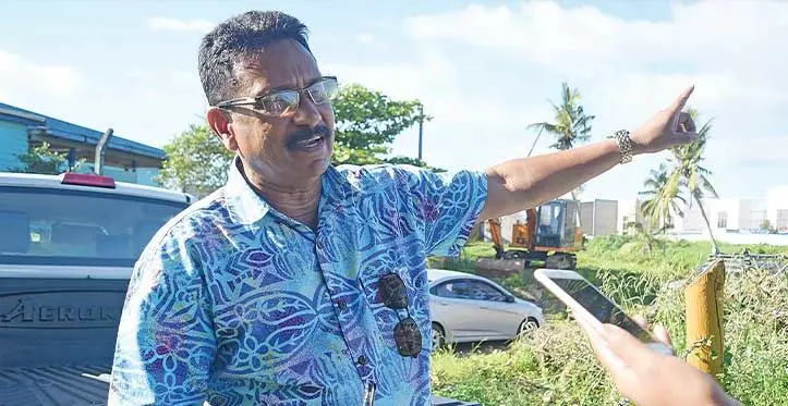 Construction, Energy, and Timber Workers Union General Secretary John Paul at the Energy Fiji Limited Kinoya depot on July 6, 2023. Photo: Ronald Kumar