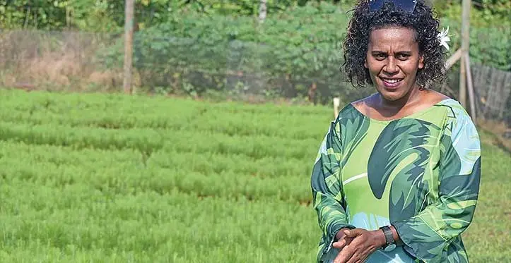 Daiana Ravudolo, a nursery officer for the pine station at Seaqaqa on June 16, 2023. Photo: Jone Salusalu