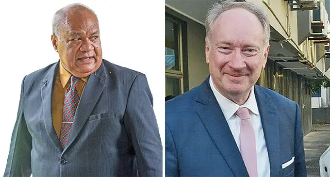 (From L-R) Chief Justice Salesi Temo, Reinstate Director of Public Prosecution, Christopher Pryde. 