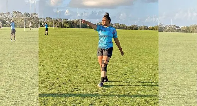 Rooster Chicken Fijiana XVs new inclusion Asinate Serevi during their training in Gold Coast, Australia, on April 30, 2022. Photo: FRU Media