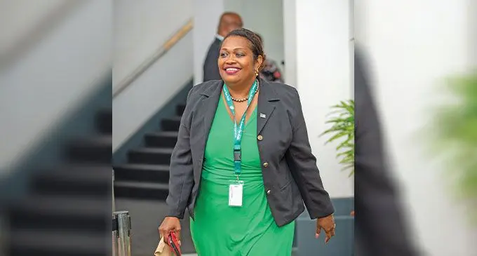 Assistant Minister for Tourism and Civil Aviation, Alitia Bainivalu, outside Parliament earlier this week. Photo: Leon Lord 