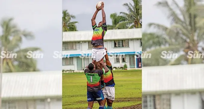 Lanky Naitasiri lock Marika Natau during a training session at the Police Academy ground in Nasova, Suva. Photo: Leon Lord