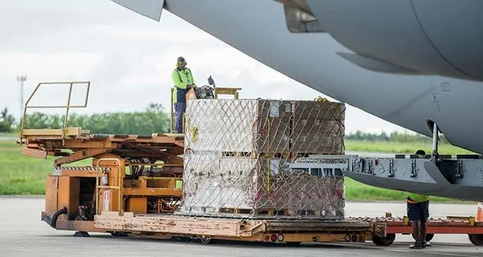 UNICEF relief supplies from Australia to help in the recovery after the devastation left by Tropical Cyclone Harold. Photo: UNICEF
