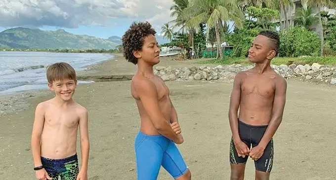 The first three confirmed registered triathletes for Fiji Nationals Championships Liam O’Donnell, Fai V. Moss, Tukala Duikete.. Photo: Waisea Nasokia