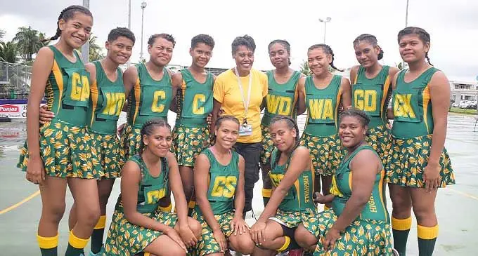 The Combine Koro netball Under-18 team at the Punjas Digicel National Championship at the National Netball Centre, Suva, on October 13, 2022. Photo: Ronald Kumar